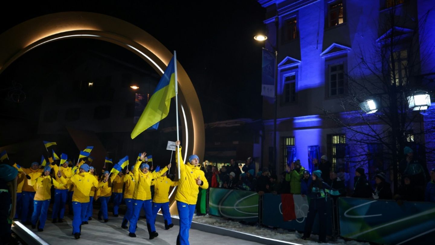 Ukrainische Mannschaft bei Olympia-Eröffnung