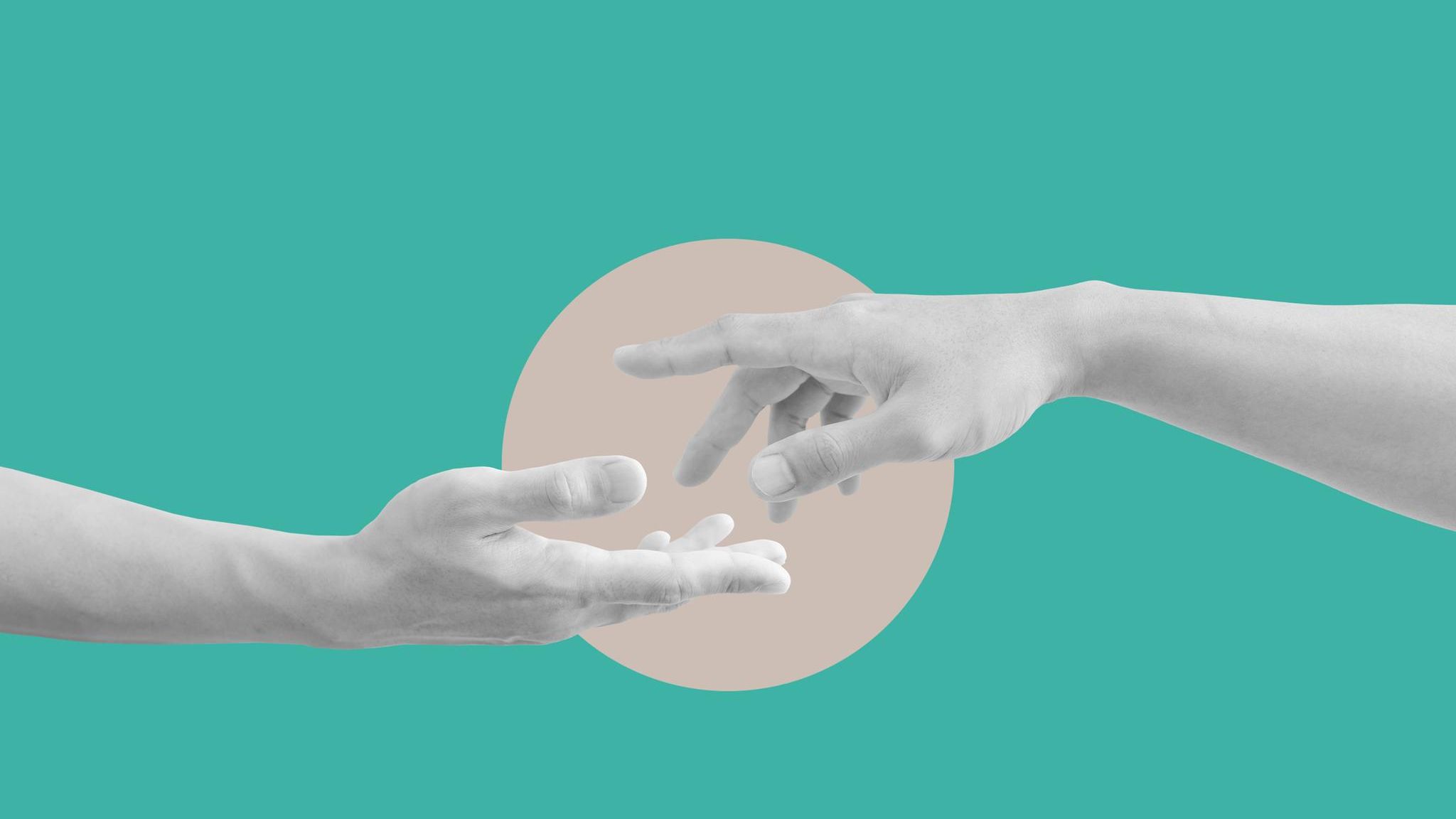 Illustration: Hände, die ineinandergreifen