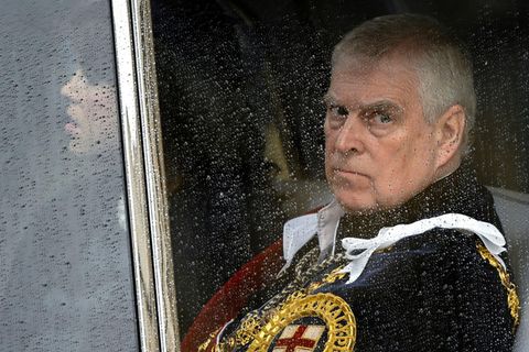 Andrew Mountbatten-Windsor am Rande der Krönungszeremonie von König Charles III., 2023