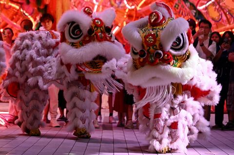 Ein "Löwentanz" in Bangkok