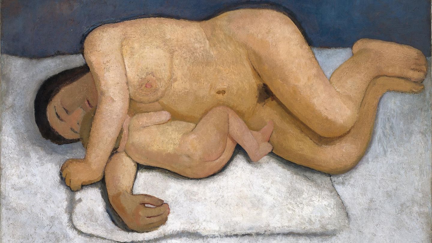 Liegend Mutter und Kind