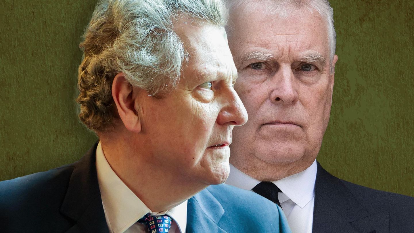 Collage aus Andrew Lownie und Prinz Andrew