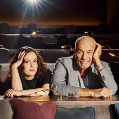 Heiner und Maya Lauterbach im Kinosaal im "Hotel Bayerischer Hof" in München