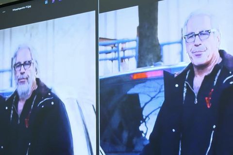 Ein originales und ein mit KI bearbeitetes Bild von Jeffrey Epstein.