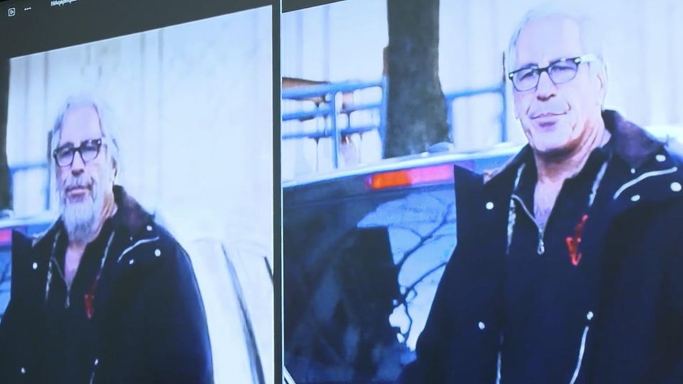 Ein originales und ein mit KI bearbeitetes Bild von Jeffrey Epstein.