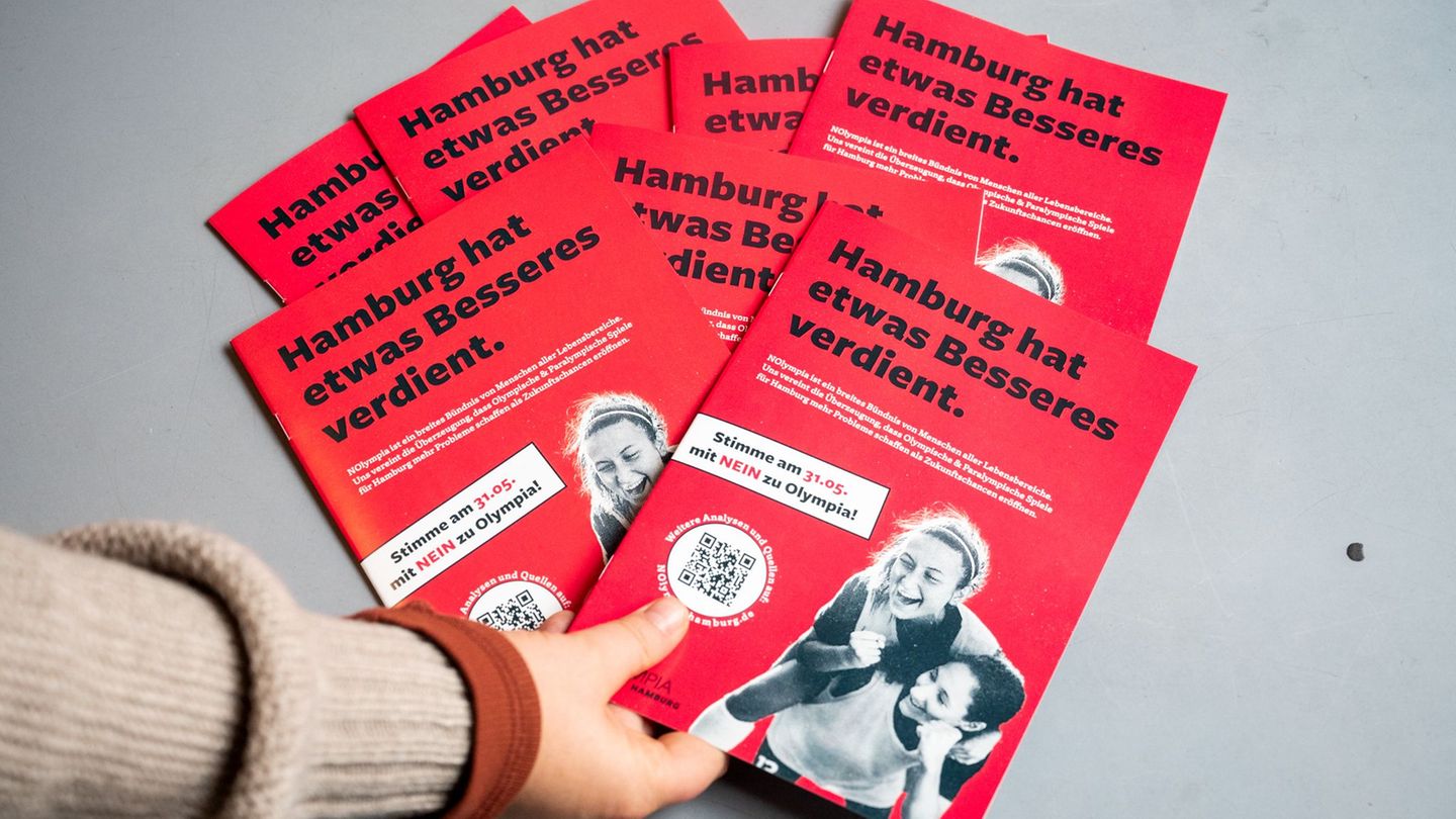 Hamburgs Olympia-Gegner von NOlympia und ihre Kampagne. Foto: Daniel Bockwoldt/dpa