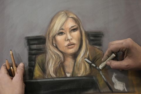 Die Gerichtszeichnung zeigt Nora Haukland, die Ex-Freundin Von Marius Borg Hoiby