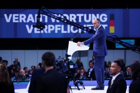 Merz während seiner Rede auf dem CDU-Parteitag.