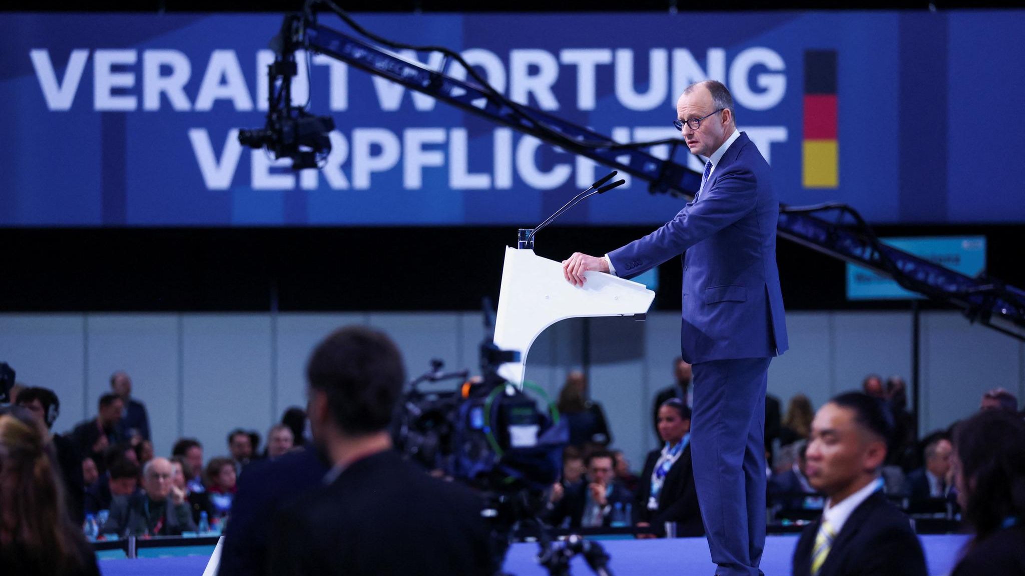 Merz während seiner Rede auf dem CDU-Parteitag.