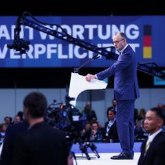 Merz während seiner Rede auf dem CDU-Parteitag.