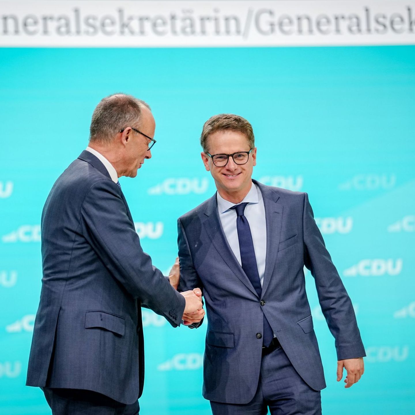 CDU-Parteitag: Friedrich Merz und Carsten Linnemann