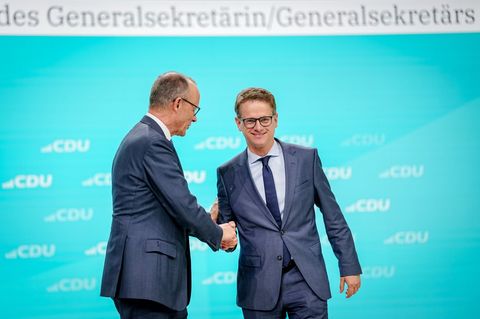 CDU-Parteitag: Friedrich Merz und Carsten Linnemann