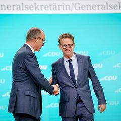 CDU-Parteitag: Friedrich Merz und Carsten Linnemann