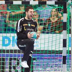 Mit 16 Paraden hatte Torwart Domenico Ebner großen Anteil daran, dass die Handballer des SC DHfK Leipzig im Kellerduell bei der