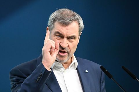 Söder war zu Gast bei der Schwesterpartei. Foto: Katharina Kausche/dpa