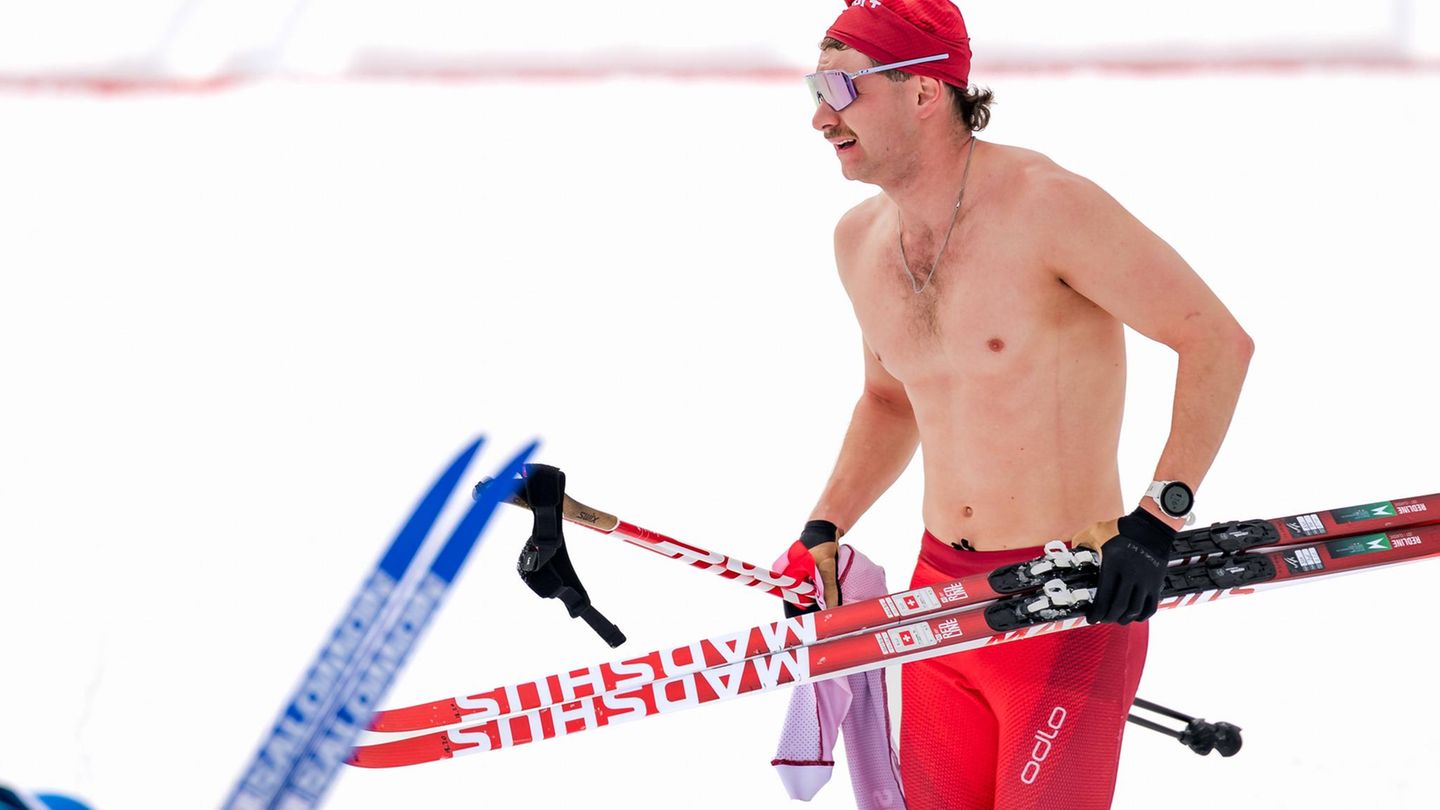 Mailand/Cortina, Italien. Ja, es sind die Winterspiele, die gerade in Mailand und Cortina stattfinden. Und ja, die Temperaturen sind entsprechend kühl. Den Schweizer Skilangläufer Nicola Wigger störte das offensichtlich nicht: Nach den 50 Kilometern Cross Country musste das Trikot weg. Er war im Rennen 19. geworden.