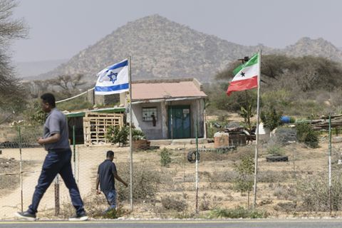 Die israelische Flagge weht in Somaliland
