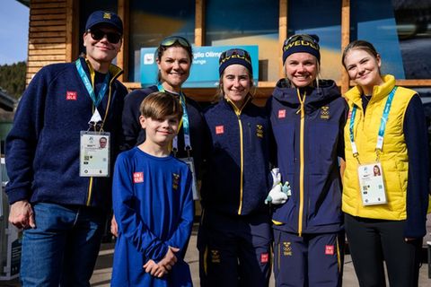 Olympia: Kronprinzessin Victoria am letzten Tag der Winterspiele mit ihrer Familie.