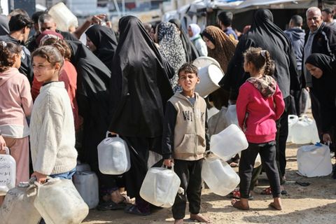 Vertriebene Palästinenser im Gazastreifen