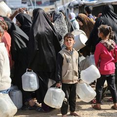 Vertriebene Palästinenser im Gazastreifen