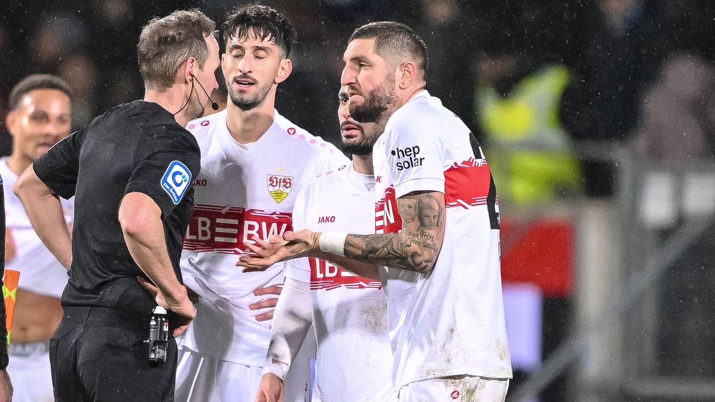 Die Stuttgarter Profis machten ihrem Unmut über die Schiedsrichter-Entscheidungen Luft. Foto: Harry Langer/dpa