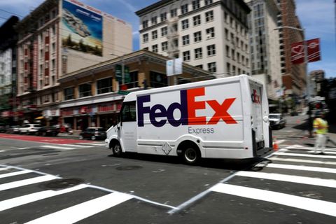 Ein Fedex-Lieferwagen 2019 in San Francisco