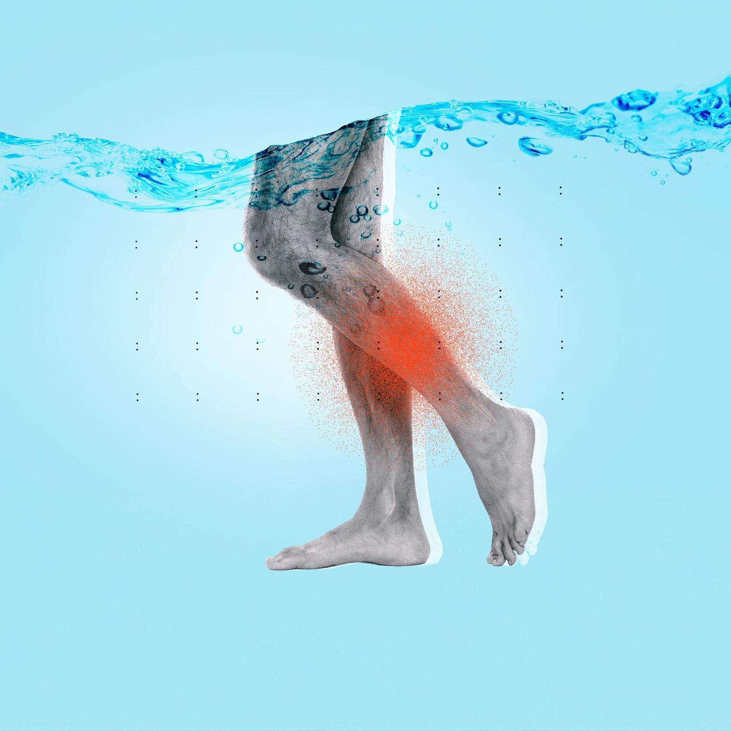 Illustration: Beine unter Wasser – Bad in der Ostsee