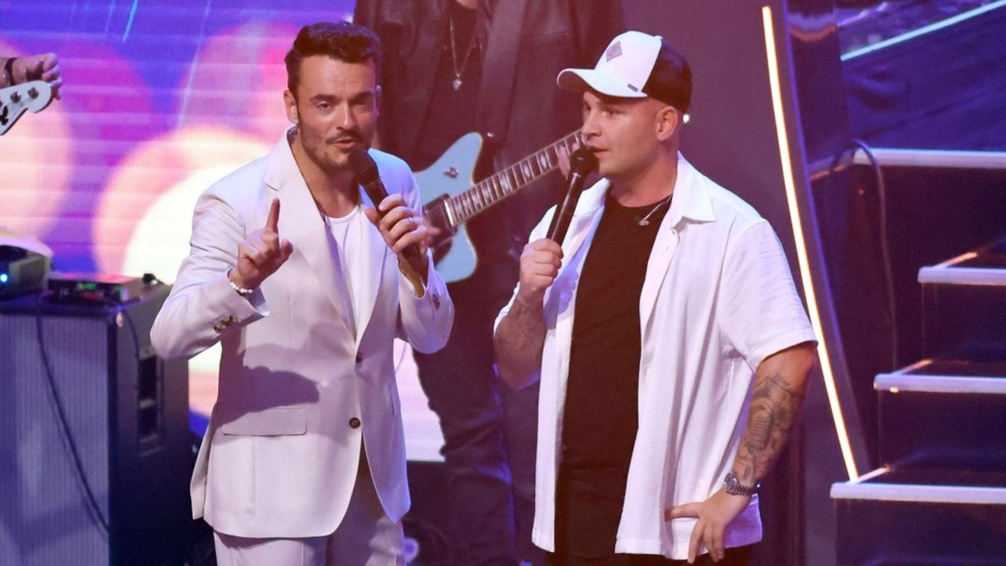 Beruflich und privat ein Team: Im August 2024 begrüßte Giovanni Zarrella (l.) Pietro Lombardi in seiner ZDF-Sendung "Die Giova