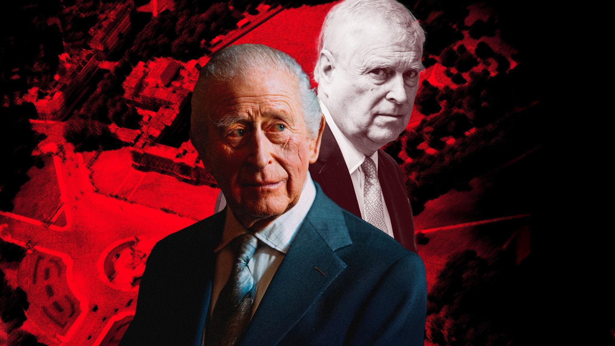 Montage: King Charles III und Prinz Andrew
