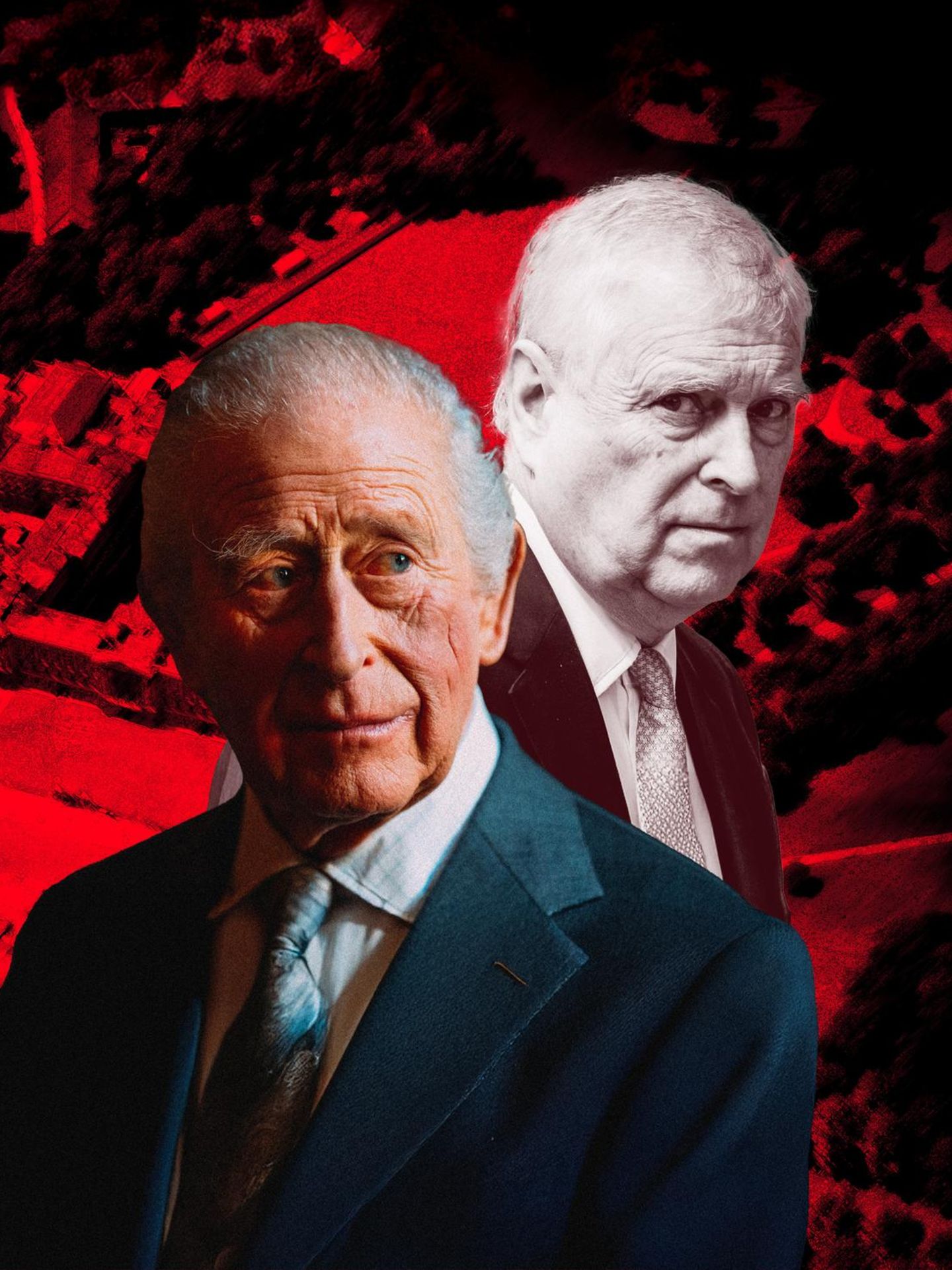 Montage: King Charles III und Prinz Andrew
