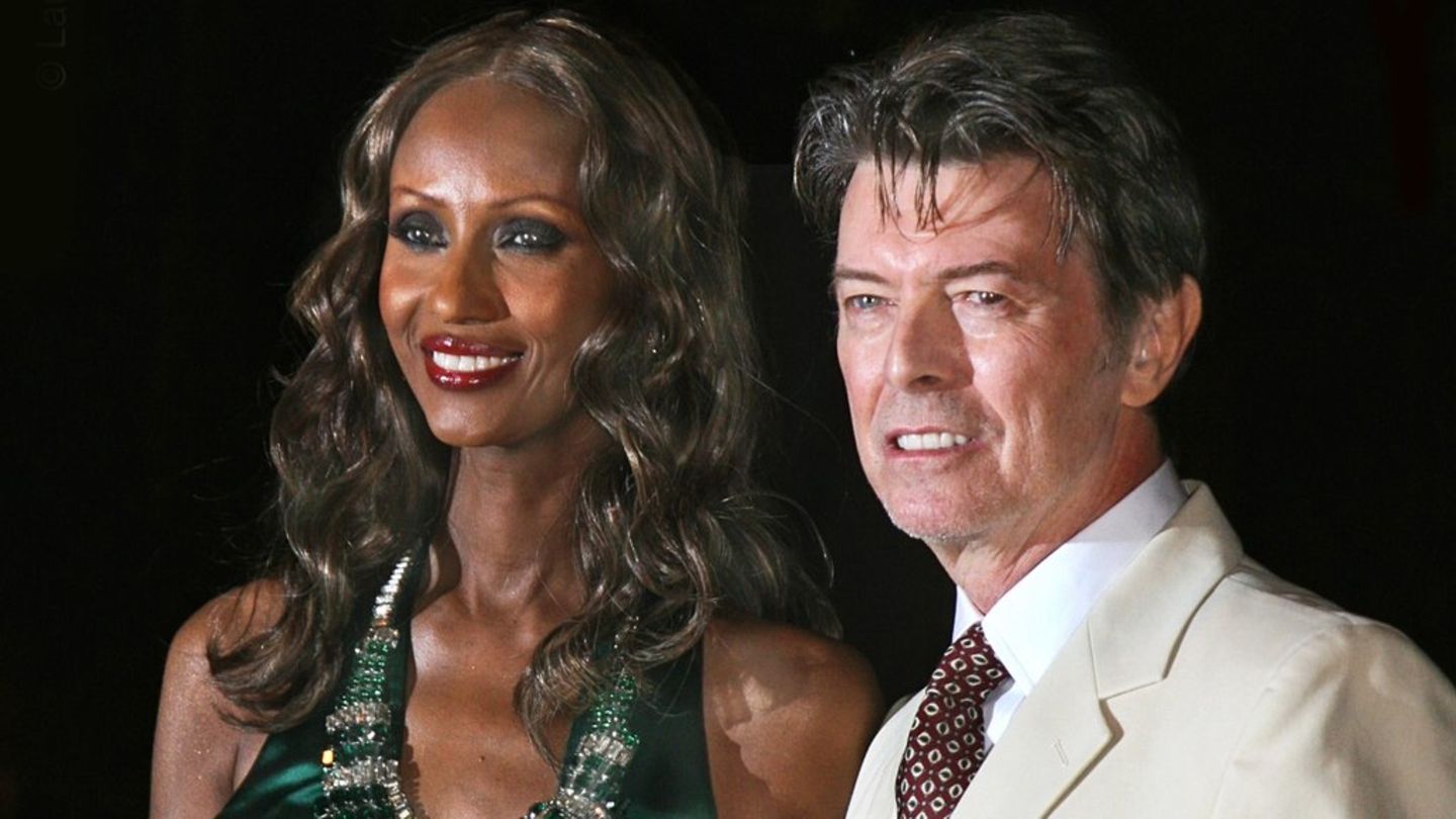 Iman Abdulmajid und David Bowie im Jahr 2007.