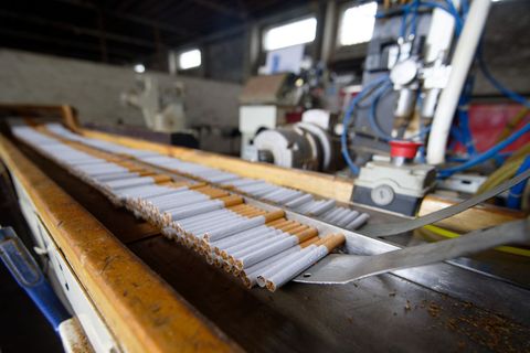 Zigaretten aus einer illegalen Fabrik - von der Zollfahndung bei einer Pressekonferenz ausgestellt (Archivfoto) Foto: Henning Ka