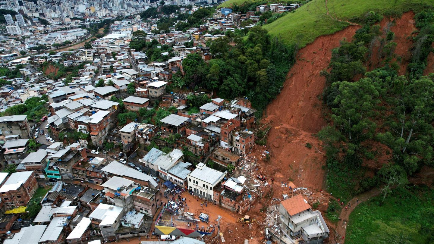Die Regenfälle haben im Südosten Brasiliens Erdrutsche ausgelöst.