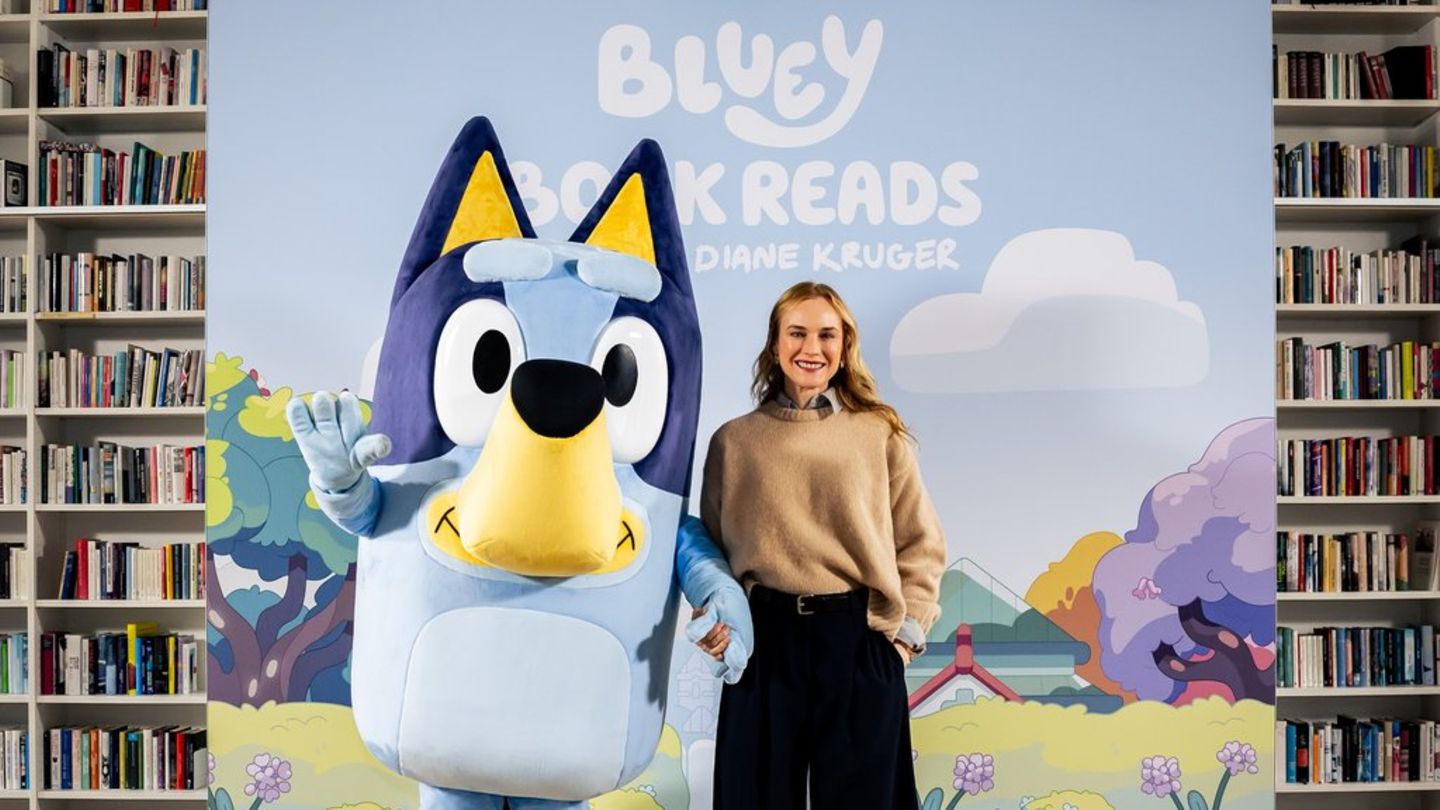 Hollywoodstar Diane Kruger las in München "Bluey"-Geschichten vor - und verriet dabei, wie sehr ihre ganze Familie die Geschic