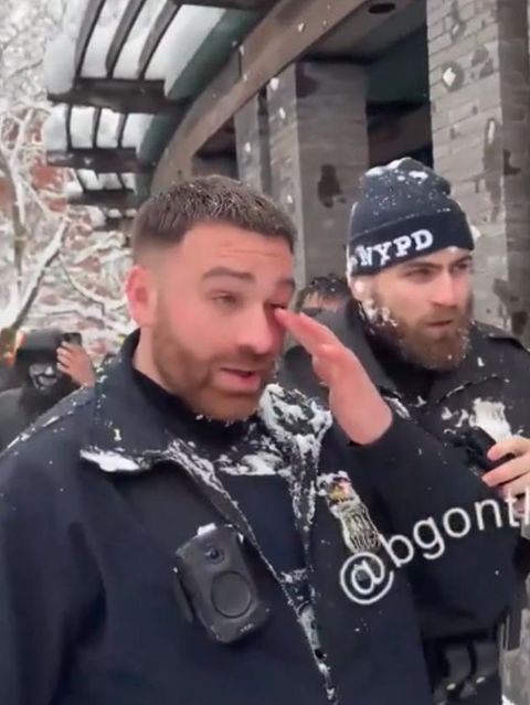 "Skandalös und kriminell": Passanten attackieren Polizisten mit Schneebällen