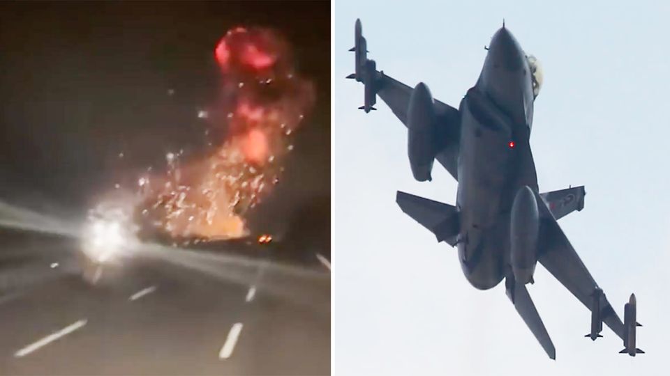 F-16-Kampfjet explodiert
