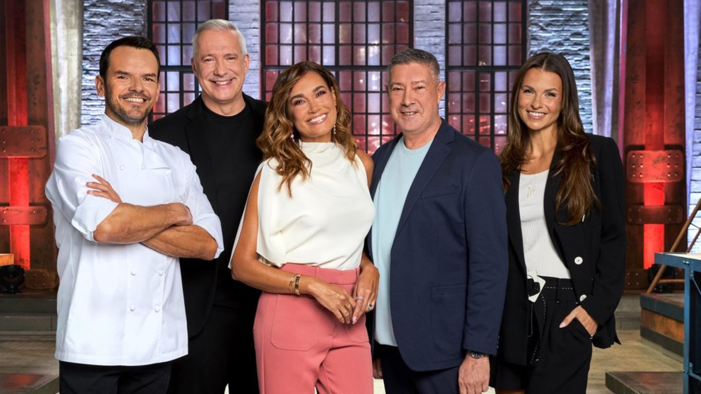 Steffen Henssler, Alexander Herrmann, Jana Ina Zarrella, Joachim Llambi und Laura Wontorra (v.l.) bilden das neue "Grill den H