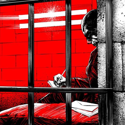 Eine Illustration eines Haftinsassen Letzte Verteidigungswelle