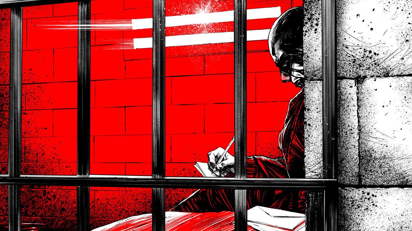 Eine Illustration eines Haftinsassen Letzte Verteidigungswelle