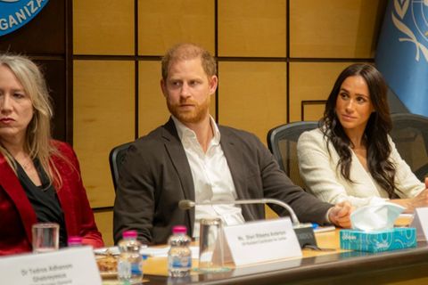 Prinz Harry und Herzogin Meghan bei einem Roundtable der Weltgesundheitsorganisation WHO in Amman.