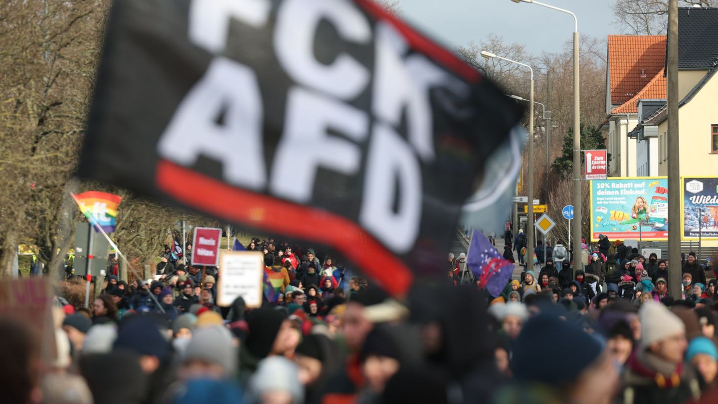 Bei den Protesten gegen den AfD-Parteitag in Riesa war die Stimmung zeitweilig aufgeheizt, vielerorts standen sich Demonstranten