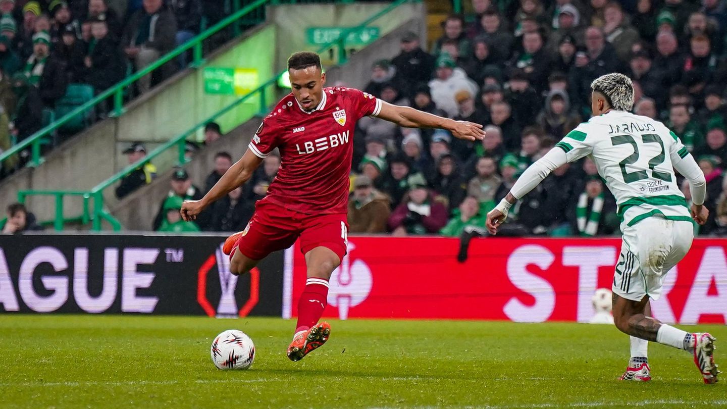 Nationalspieler Jamie Leweling erzielte im Hinspiel einen der vier Stuttgarter Treffer gegen Celtic Glasgow