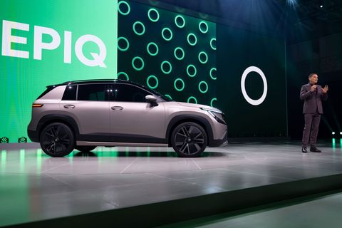 Skoda setzt auf Elektromobilität: Vorstandschef Klaus Zellmer präsentierte den Skoda Epiq während einer Pressekonferenz vor Begi