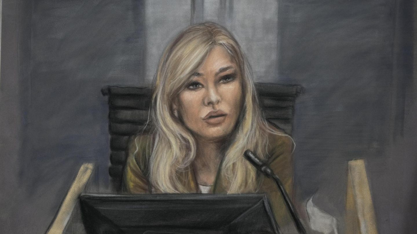 Eine Gerichtszeichnung von Nora Haukland