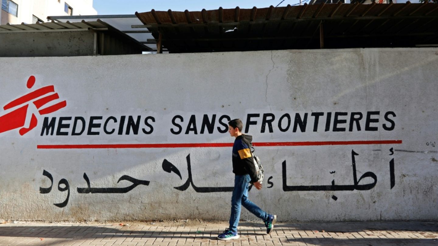 Ein Gebäude von Ärzte ohne Grenzen im Gazastreifen