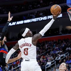 Dennis Schröder hatte gegen sein ehemaliges Team Detroit nicht seinen besten Tag. Foto: Duane Burleson/AP/dpa