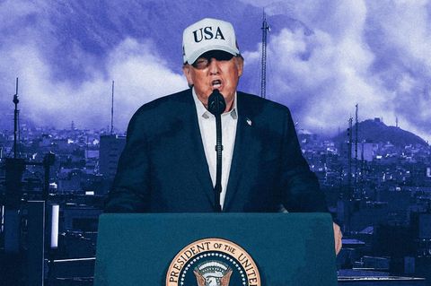 Präsident Trump bei seiner Ansprache zum Angriff auf den Iran