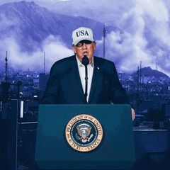 Präsident Trump bei seiner Ansprache zum Angriff auf den Iran