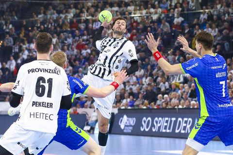 Kiels Domagoj Duvnjak wirft auf das Tor. Foto: Michael Hundt/dpa