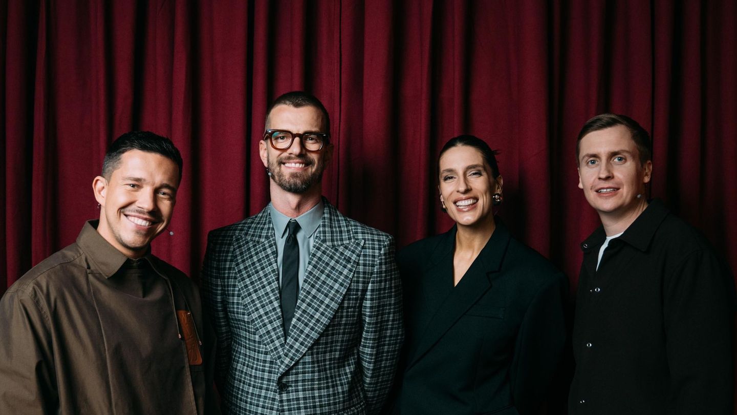 Können sie ihm die Show stehlen? Nico Santos (links) Andrea Petković und Till Reiners (rechts) fordern Moderator Joko Winterscheidt heraus.